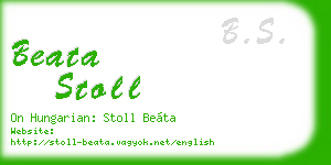 beata stoll business card